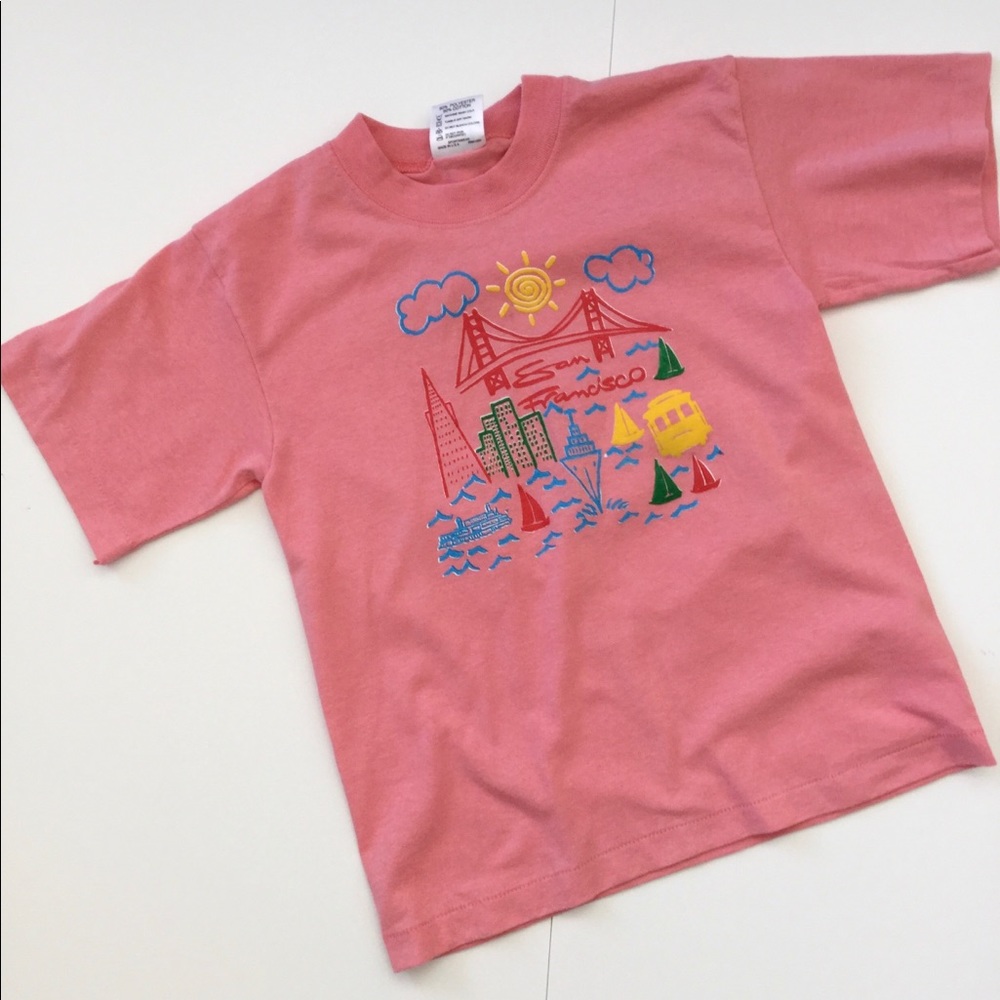 Vintage San Francisco Graphic T-shirt Unisex Youth M Pink